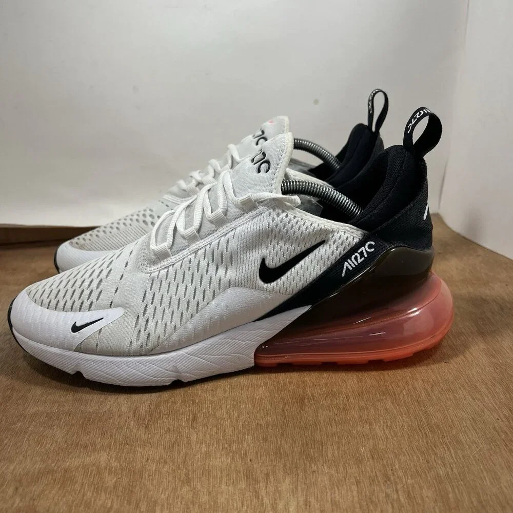 Nike Air Max 270 White Hot Punch Red Black Shoes Men's Size 11 FD0283-100